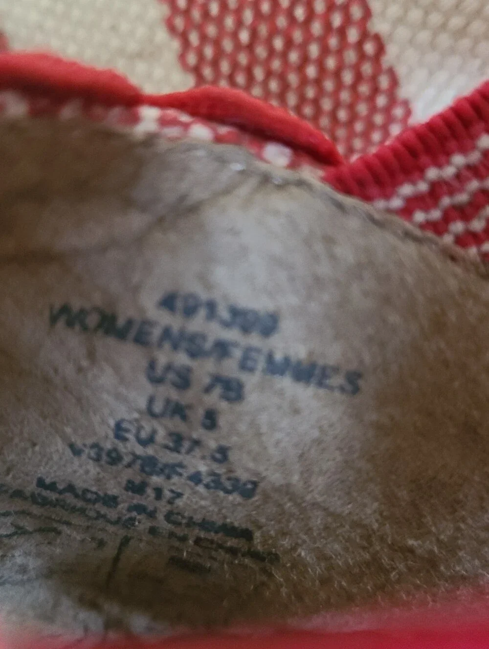 lands' end red & white striped elastic strap espadrilles size 7